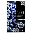 Kalėdinė dekoratyvinė lempučių girlianda, šaltai balta, 200 led, 20m