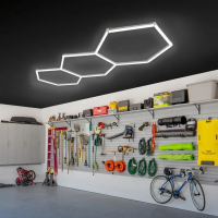 LED šešiakampių panelių apšvietimas dirbtuvėms, garažui ir namams, 125W, 6500K, 247x98cm