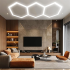 LED šešiakampių panelių apšvietimas dirbtuvėms, garažui ir namams, 125W, 6500K, 247x98cm