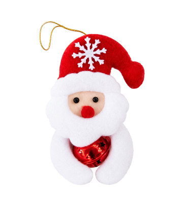 Kalėdinė dekoracija „Kalėdų senelis“ su pakabuku ir varpeliu, 12cm