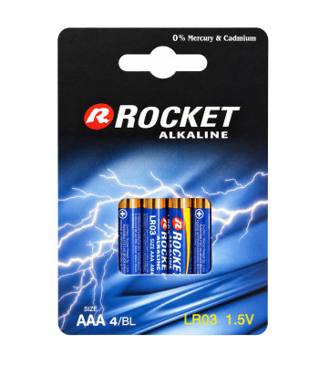 Šarminės baterijos Rocket, 40 vnt. rinkinys, RL03 AAA 1,5V LR3