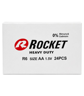 Cinko-anglies baterijų rinkinys Rocket, 24 vnt., AA R6, 1,5V