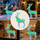 LED holografinis 3D šventinis geometrinis sodo elnias, 90cm