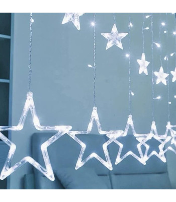 Šviečianti girlianda su žvaigždėmis, 120 LED kalėdinės dekoratyvinės lemputės, 2 m