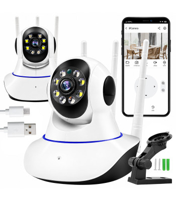 Belaidė besisukanti „WiFi“ stebėjimo kamera, elektroninė auklė 360