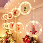 LED kalėdinė girlianda-užuolaida su apskritimais ir figūrėlėmis, 10 vnt., 8 režimai, 110 LED