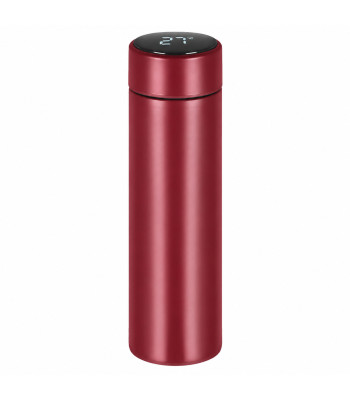Terminis puodelis-termosas su temperatūros jutikliu ir LCD ekranu, raudonas, 500 ml
