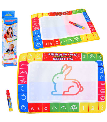 Spalvota vandens piešimo kilimėlis su pieštuku