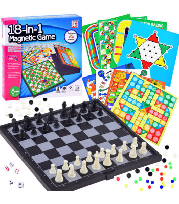 Žaidimų rinkinys 18 viename: šachmatai