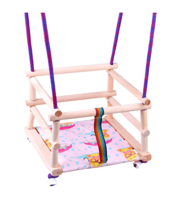 Spalvota medinė sūpynė su pagalvėle SP0210