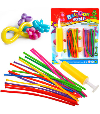 Ilgi balionai modeliavimui su pompa