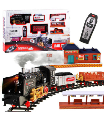 Didelė elektrinė nuotoliniu būdu valdoma traukinio žaislinė rinkinys