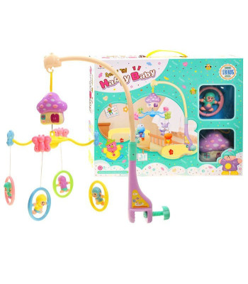 Pastelinė karuselė su muzikine dėžute lovytei ZA1751