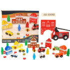 Mediniai kaladėlės MIESTELIS Gaisrinė ZA1804