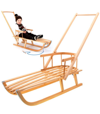 Medinės lenktynių rogės su atlošu