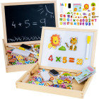 Medinė magnetinė ir kreidinė lenta su priedais TA0072