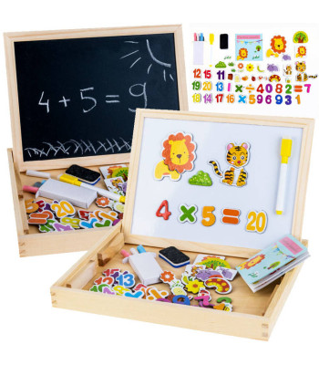 Medinė magnetinė ir kreidinė lenta su priedais TA0072