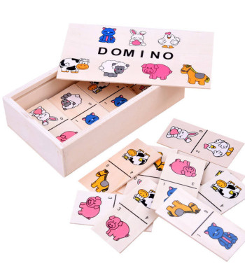 Obrazkų domino žaidimas vaikams spalvingi gyvūnėliai