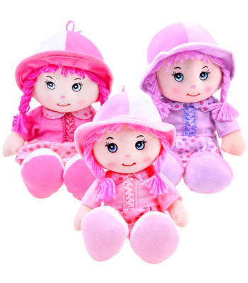 Lėlė Zuzia su kepure, audinė lėlė 28 cm