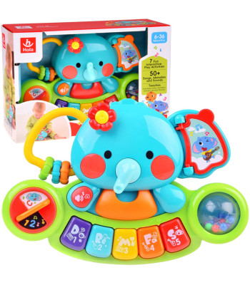 Interaktyvus pianinas-dramblys spalvingas žaislas ZA3008