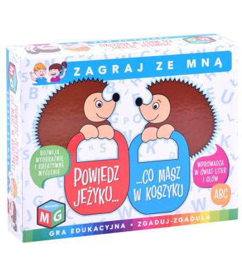 Edukacinis žaidimas "Pasakyk ežiukui, ką turi krepšyje"