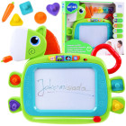 Spalvotas muzikinis piešimo lenta su koniu ir antspaudais