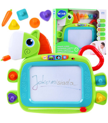 Spalvotas muzikinis piešimo lenta su koniu ir antspaudais