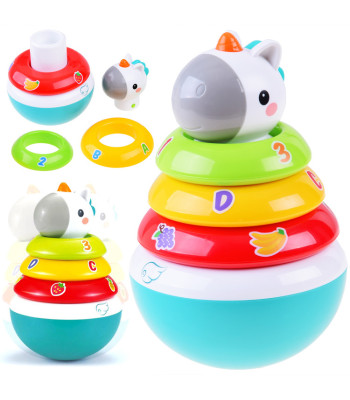 Piramidė laivelis su barškučiais ir dėlione ZA3089