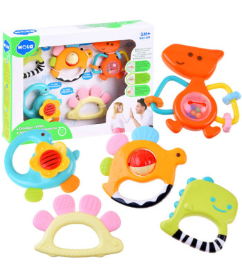 5 dalių barškučių ir kramtukų rinkinys Dinozaurai ZA3093