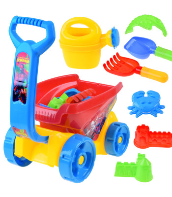 Vėžimėlis smėlio dėžei su formelėmis ir laistytuvu