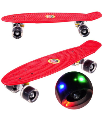 Deskorolka FISZKA vaikams iki 50 kg su LED šviečiančiais ratais SP0575