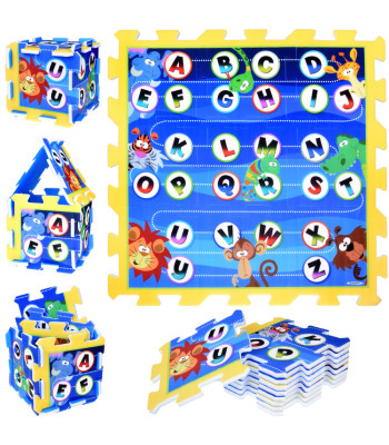 Edukacinė piankinė dėlionė - Džiunglių abėcėlė 93x93cm