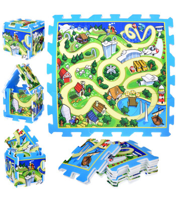 Piankiniai dėlionės MIESTAS - GATVĖ Kūdikių kilimėlis 93x93cm ZA3150