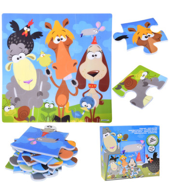 Spalvota kilimėlis kūdikiams su gyvūnų piešiniais 90x90cm