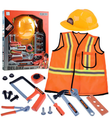 Mažojo statybininko rinkinys: apranga ir įrankiai
