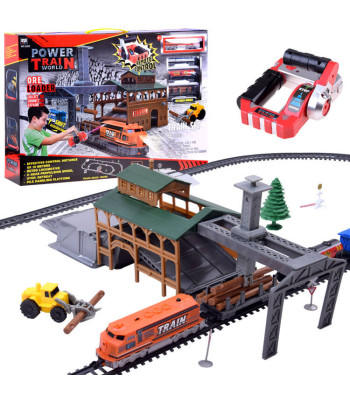 Nuotoliniu būdu valdoma prekių traukinio žaislinis rinkinys su stotimi RC0507