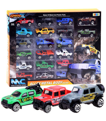 Didelis 20 metalinių automobilių rinkinys