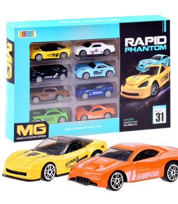 Metalinių modelių rinkinys - 8 mažos mašinėlės