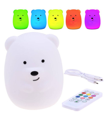 Silikoninė naktinė lemputė su LED ir nuotolinio valdymo pulteliu