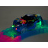 Fluorescencinis automobilių takas su nuotolinio valdymo automobiliu