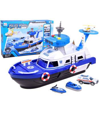Policijos Laivas ir Sraigtasparnis Žaislų Komplektas