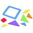 Daugiaspalvis logikos žaidimas Tangram