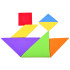 Daugiaspalvis logikos žaidimas Tangram