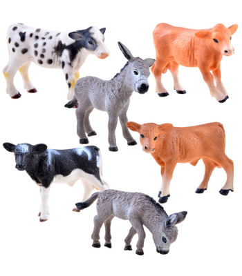 Fermos gyvūnų serija figurėlė asilas veršiukas karvė kolekcija