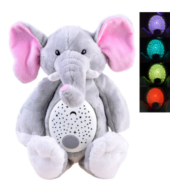 Plušinis drambliukas projektorius su muzika