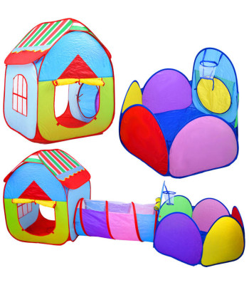 3in1 Palapinės tunelis ir didelis žaidimų aikštelės rinkinys ZA3480