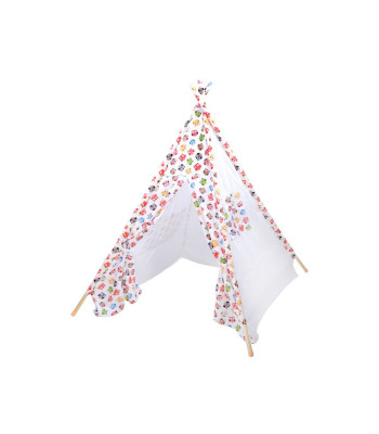 Vaikiškas Tipi stiliaus palapinė su linksmais pelėdžiukais