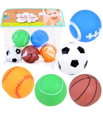 Guminiai spalvoti cypsintys kamuoliai rinkinys 5 vnt ZA3511