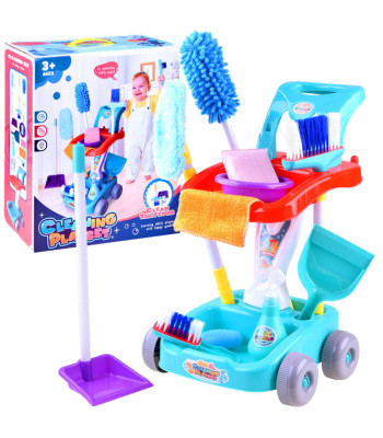 Valymo vežimėlis su priedais