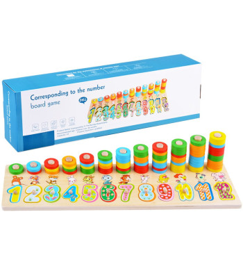 Spalvinga medinė dėlionė su skaičiais ZA3604